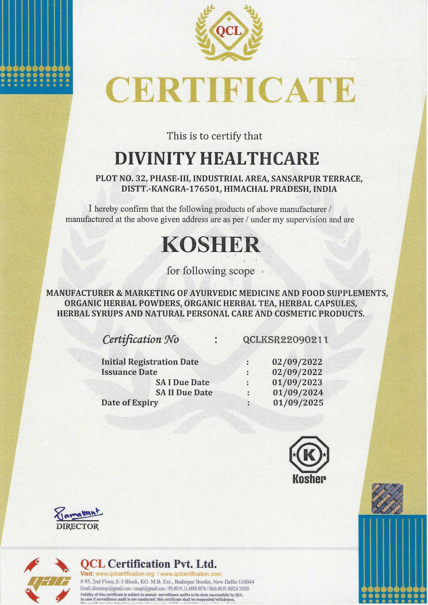 Product Certificate